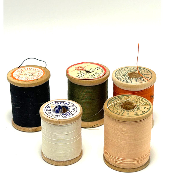 Vintage Thread On Wooden Spools Lot Of 30 - Picture 3 of 9
